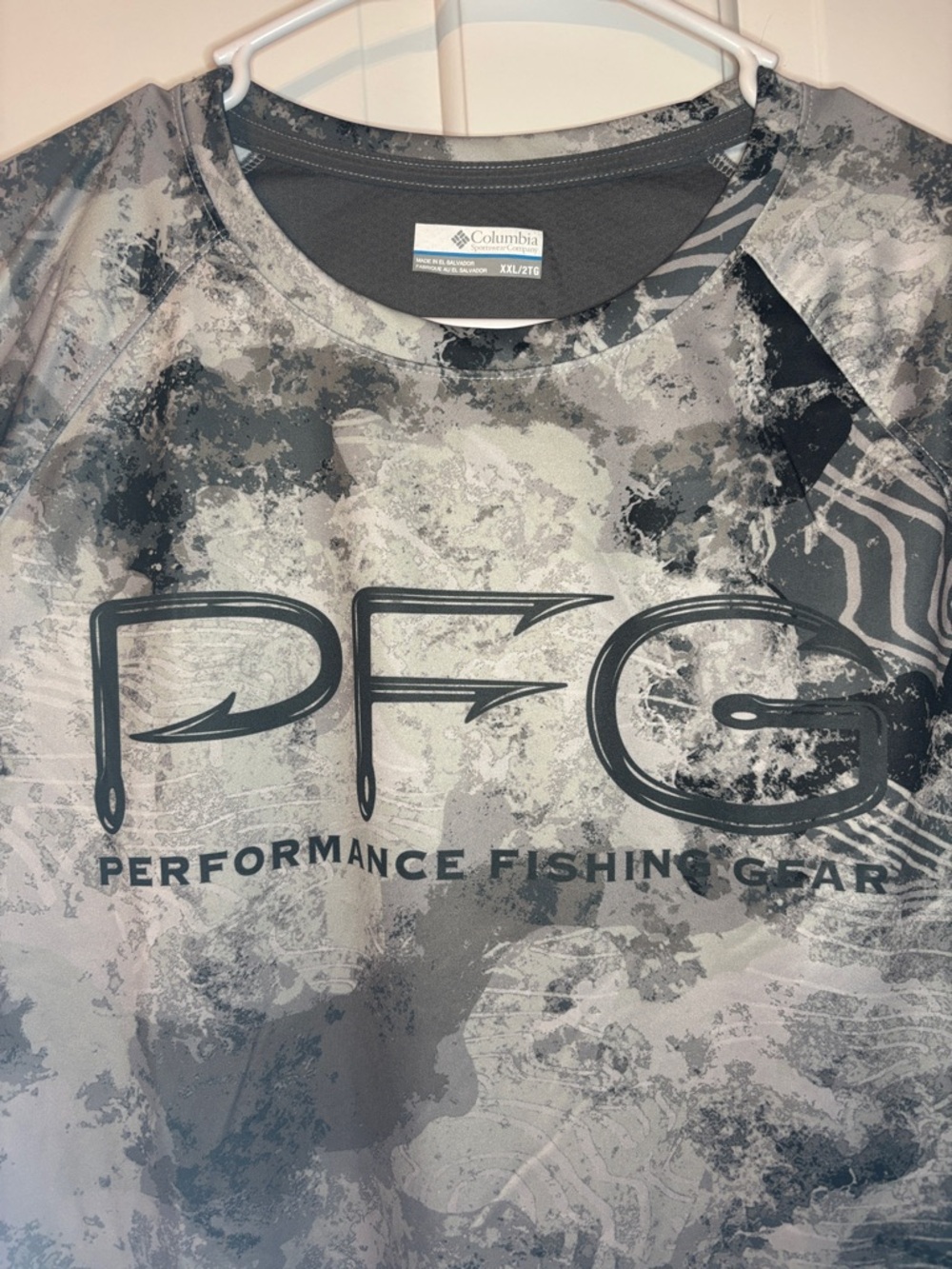 Columbia PFG Performance Fishing Tee - Gray Camo Print